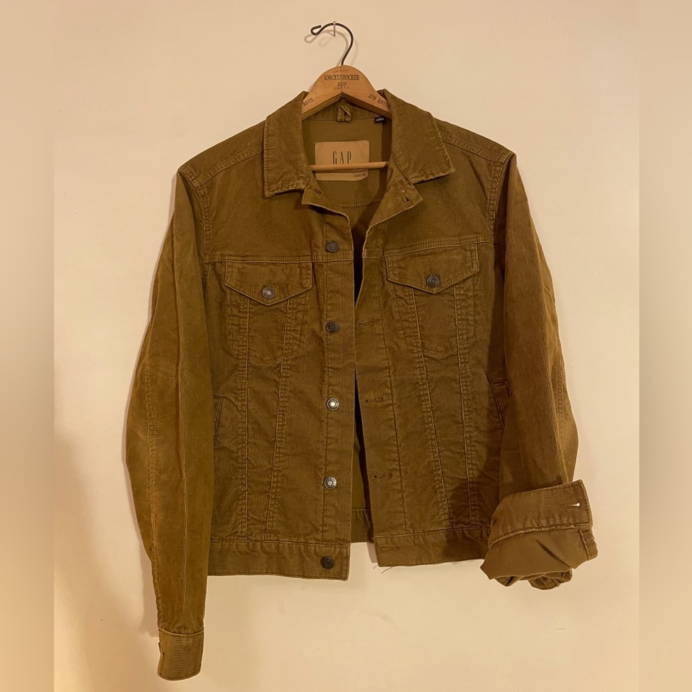 GAP Men's Light Cotton Corduroy Button Down Collared Work Jacket w/ Pockets! EUC